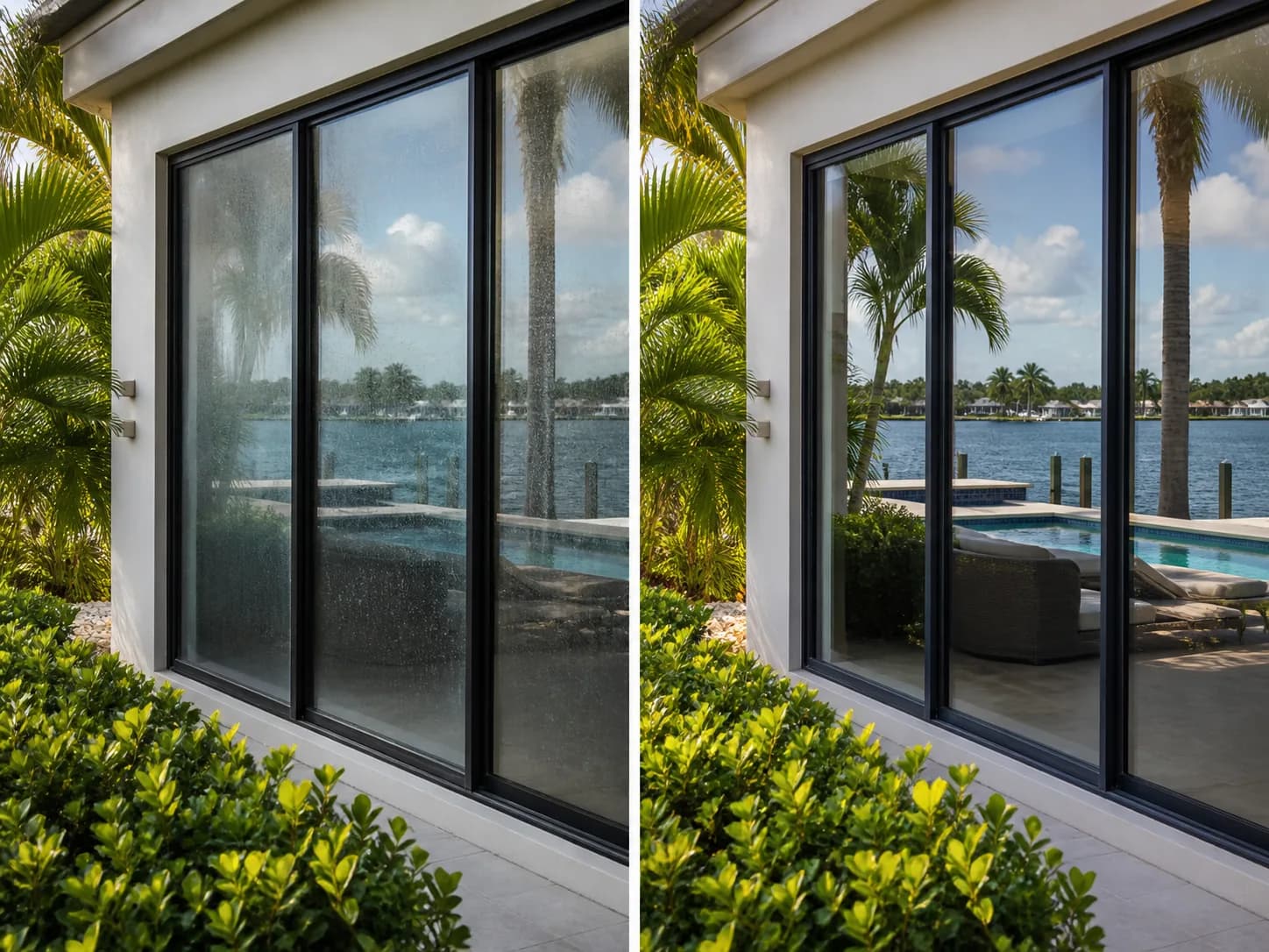 Ejemplo visual de antes y después para mantenimiento recurrente de ventanas